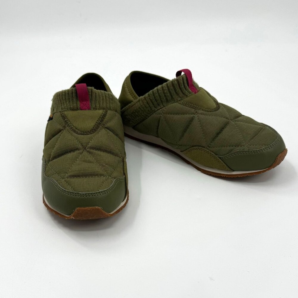 Teva Olive Green Slip-On Sneakers with Burgundy Accent